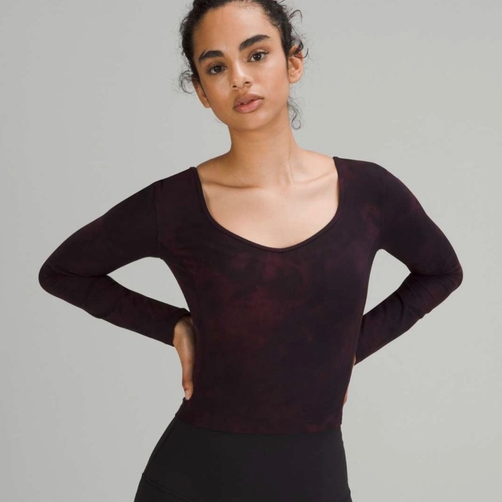 LULULEMON Align Diamond Dye Cassis Black Long Sleeve
Shirt Top